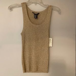 Bergdorf Goodman Theory gold sparkly dress tank top
